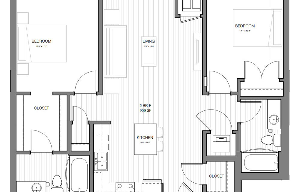 Two Bedroom, Two Bath (C2) Apartment Home