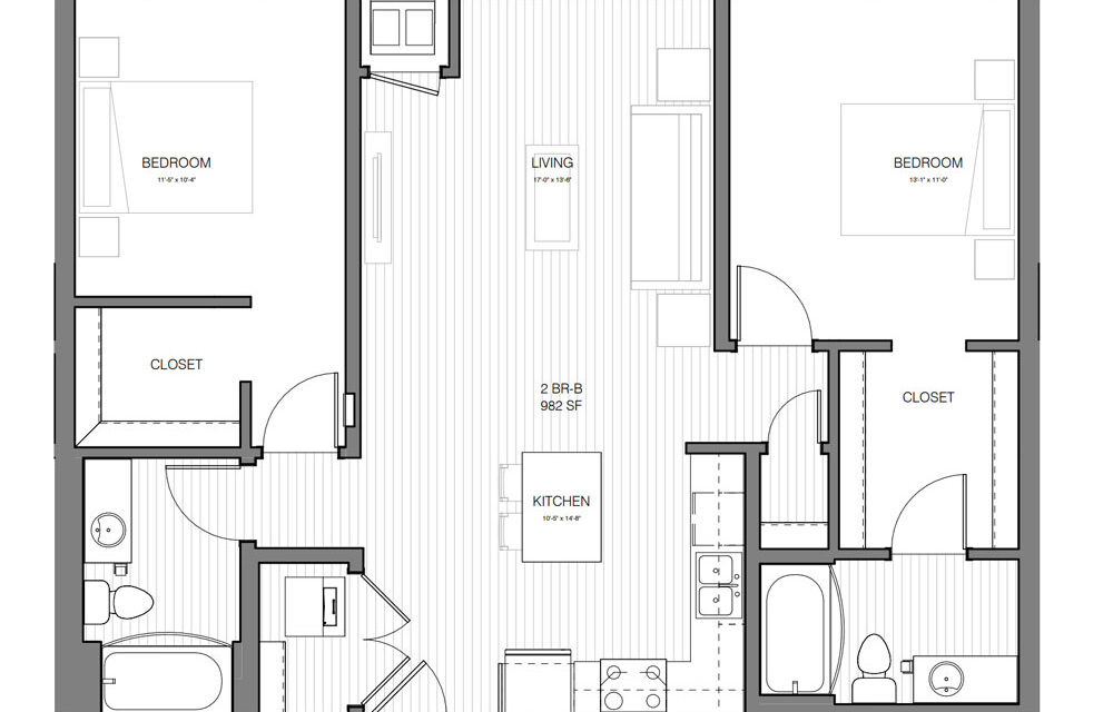 Two Bedroom, Two Bath (C3) Apartment Home