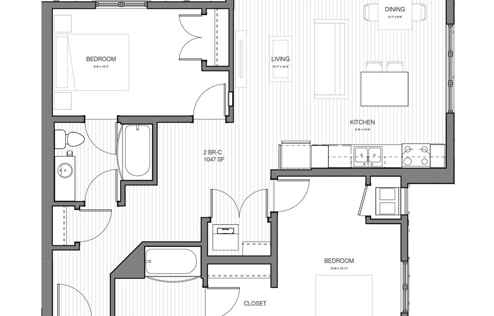 Two Bedroom, Two Bath (C6) Apartment Home